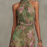 Vestido Maxi Floral Verde Alejandra para Mujer