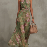 Vestido Maxi Floral Verde Alejandra para Mujer