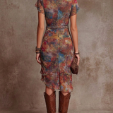 Vestido Midi Plisado Bohemio Martina