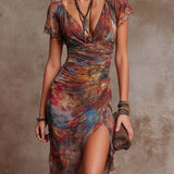 Vestido Midi Plisado Bohemio Martina