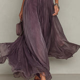 Vestido Largo Violeta con Escote Llave Flavia para Mujer