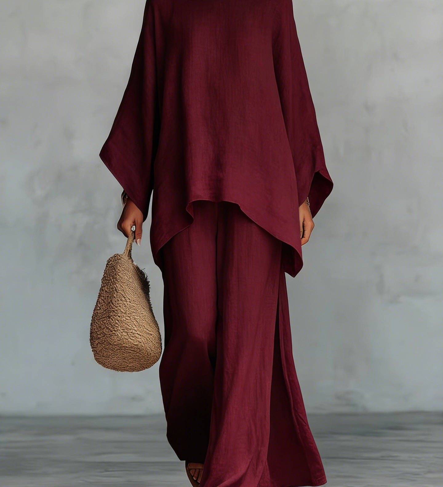 Conjunto Beatrice de Top y Pantalones Flowy en Mezcla de Lino Minimalista para Mujer