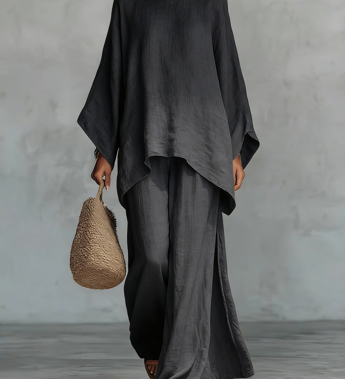 Conjunto Beatrice de Top y Pantalones Flowy en Mezcla de Lino Minimalista para Mujer