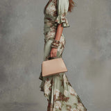 Vestido Largo de Satén Floral Anastasia