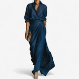 Vestido Maxi Azul Océano para Mujer