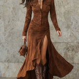 Vestido Largo Ariadna con Volantes