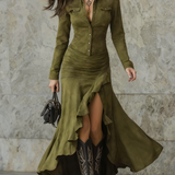 Vestido Largo Ariadna con Volantes