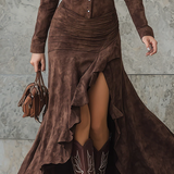 Vestido Largo Ariadna con Volantes