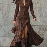 Vestido Largo Ariadna con Volantes