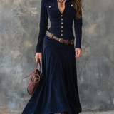 Vestido Largo de Ante MILANA