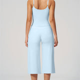 Nexus - Conjunto de Top de Tirantes y Pantalones Cortos de Pierna Ancha para Mujer