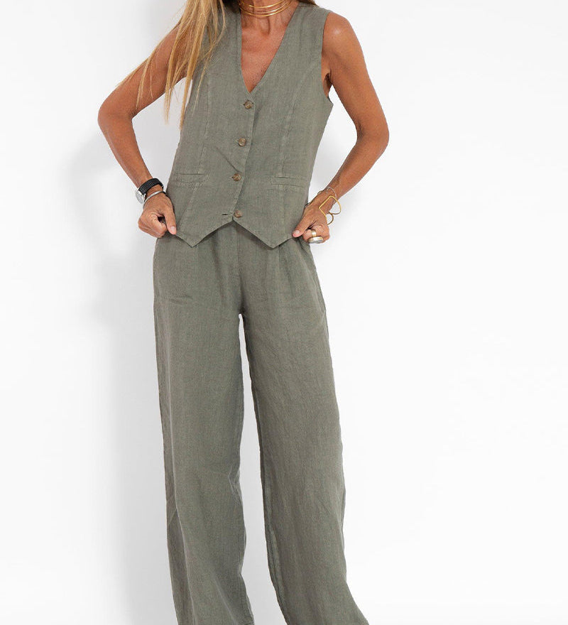Conjunto de Chaleco y Pantalón Ancho Ella