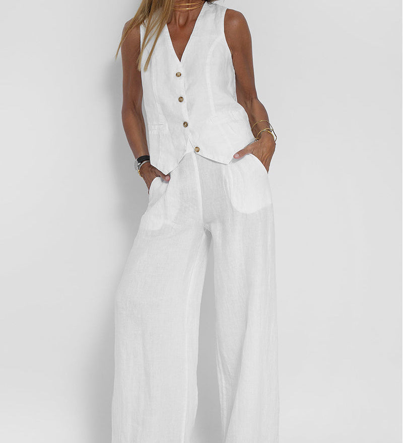 Conjunto de Chaleco y Pantalón Ancho Ella