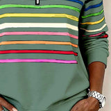 Sudadera con Cremallera Rayas Viena