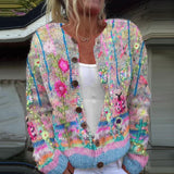 Cárdigan Elegante con Estampado Floral Sanne