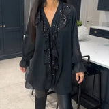Blusa Elegante Ksenia con Detalle de Volantes