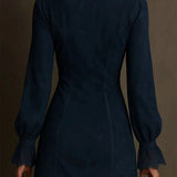 Vestido Corto Elegante de Ante con Encaje Helena™