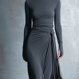 Vestido Maxi Naiara con Nudo Lateral para Mujer