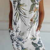 Vestido de Algodón y Lino Estampado Grace™
