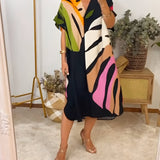 Vestido Casual con Estampado de Hojas de Colores Roos™