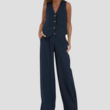 Ella | Conjunto de chaleco y pantalón ancho (Stock limitado)