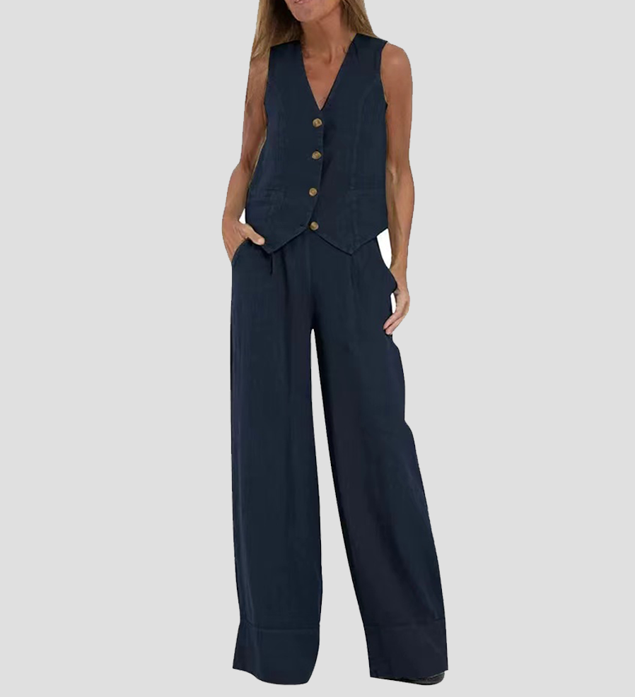Conjunto de Chaleco y Pantalón Ancho Ella