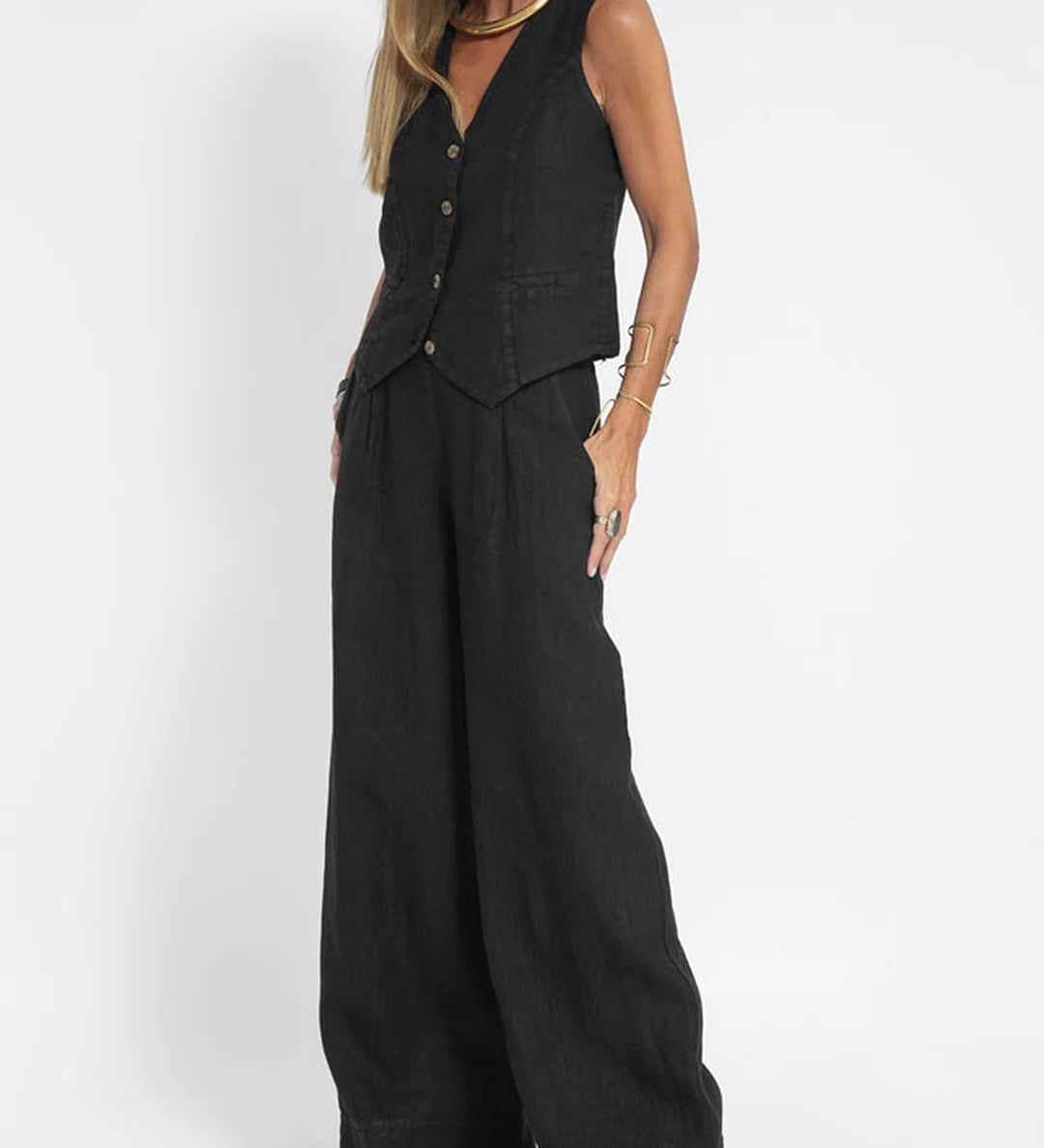 Conjunto de Chaleco y Pantalón Ancho Ella