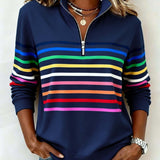 Sudadera con Cremallera Rayas Viena