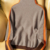Suéter de Cuello Alto Malou™ con Rayas en Contraste