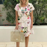 Vestido Plisado con Volantes Florales Giselle™