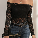 Blusa Transparente Off-Shoulder Chateau