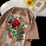 Camiseta Rosa Lavada Oversized