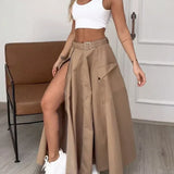Conjunto de dos piezas sin mangas con abertura sencilla