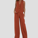 Ella | Conjunto de chaleco y pantalón ancho (Stock limitado)