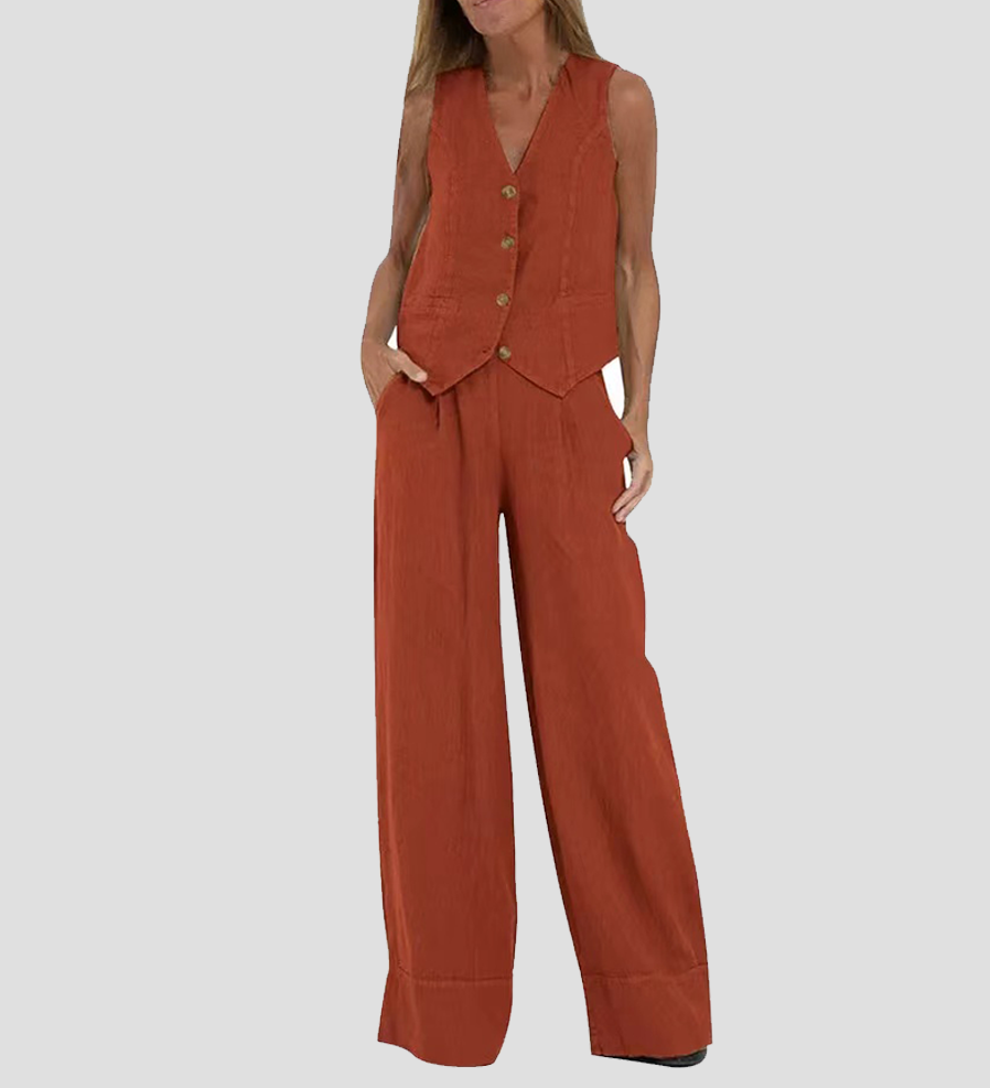 Conjunto de Chaleco y Pantalón Ancho Ella