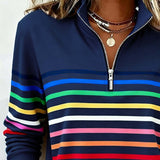 Sudadera con Cremallera Rayas Viena