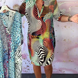 Vestido Colorido Ria™ con Cuello en V