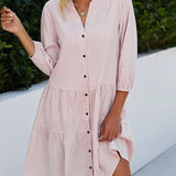 Vestido Camisero Midi a Cuadros Emilia