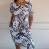 Vestido de Algodón y Lino Estampado Grace™