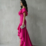 Vestido Elegante de Mujer con Volantes y Escote en V Isabel