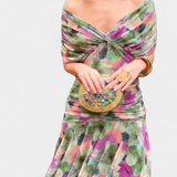 Vestido Largo de Flores Magda™ con Escote en V