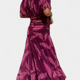 Vestido Largo de Flores Magda™ con Escote en V