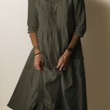 Vestido Largo Suelto con Escote Redondo Carolien