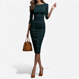 Vestido Midi a Cuadros Madina™ para Mujer