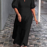 Vestido de Algodón y Lino Sólido Lea™