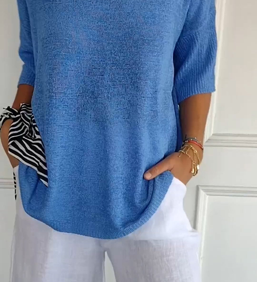 Top de Malla Anna con Cuello en V