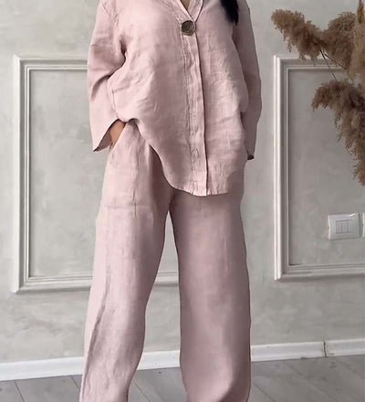 Conjunto Casual de Dos Piezas Renala™ con Botones