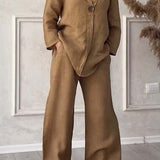 Renala™ CONJUNTO CASUAL DE DOS PIEZAS CON DETALLES DE BOTONES