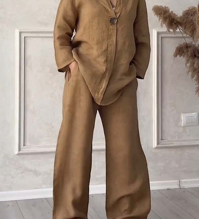 Conjunto Casual de Dos Piezas Renala™ con Botones