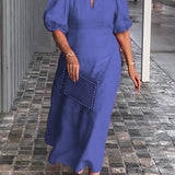 Vestido de Algodón y Lino Sólido Lea™